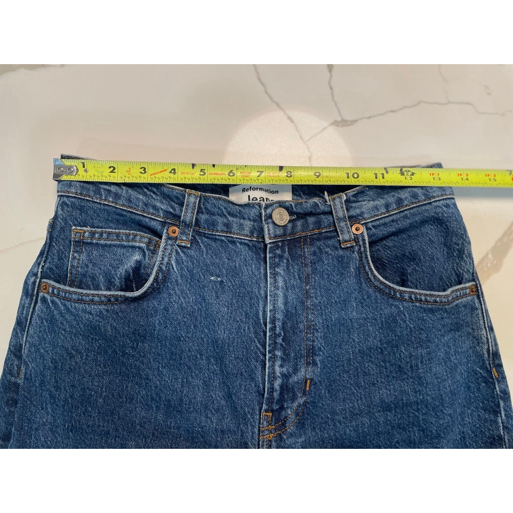 Reformation Liza Ultra High Rise Slim Straight Jeans 28 Dark Denim - Picture 8 of 10